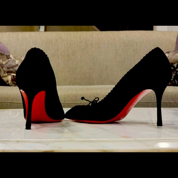 Christian Louboutin Suede Pointed Black, 36.5 US6 - Picture 2 of 4